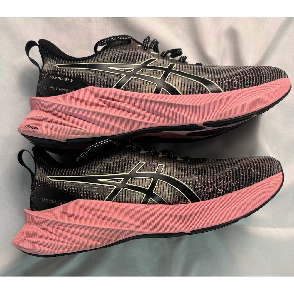 ASICS Novablast 3 Black Pink Glo Running Shoes Womens 9.5 1012B410 FF Blast+ - Picture 5 of 13